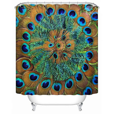  Vivid and Stunning Peacock Feathers Printing 3D Shower Curtain