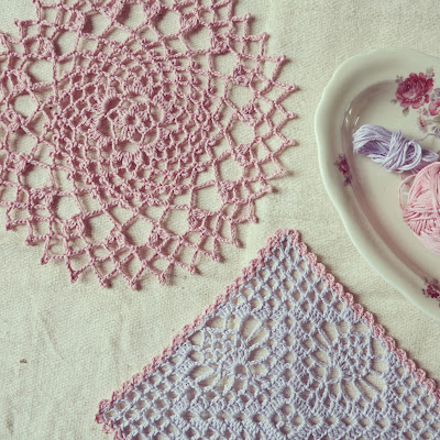 ByHaafner, crochet, doilies, pastel colours