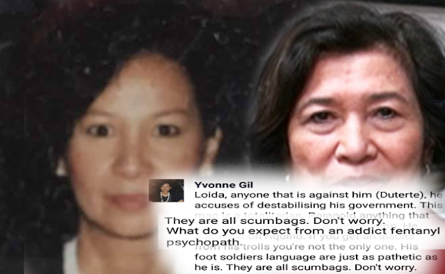 Woman sides with Loida Lewis, calls Duterte an 'addict fentanyl psychopath'