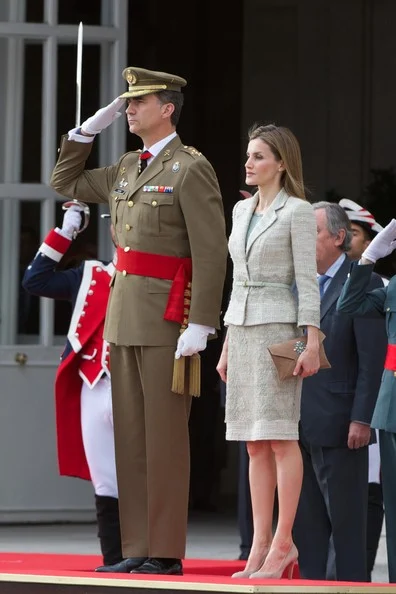 Queen Letizia wore Felipe Varela dress