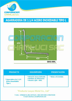 PRODUCTOS DE LINEA INSTITUCIONAL Y HOTELERA: agarradera de acero