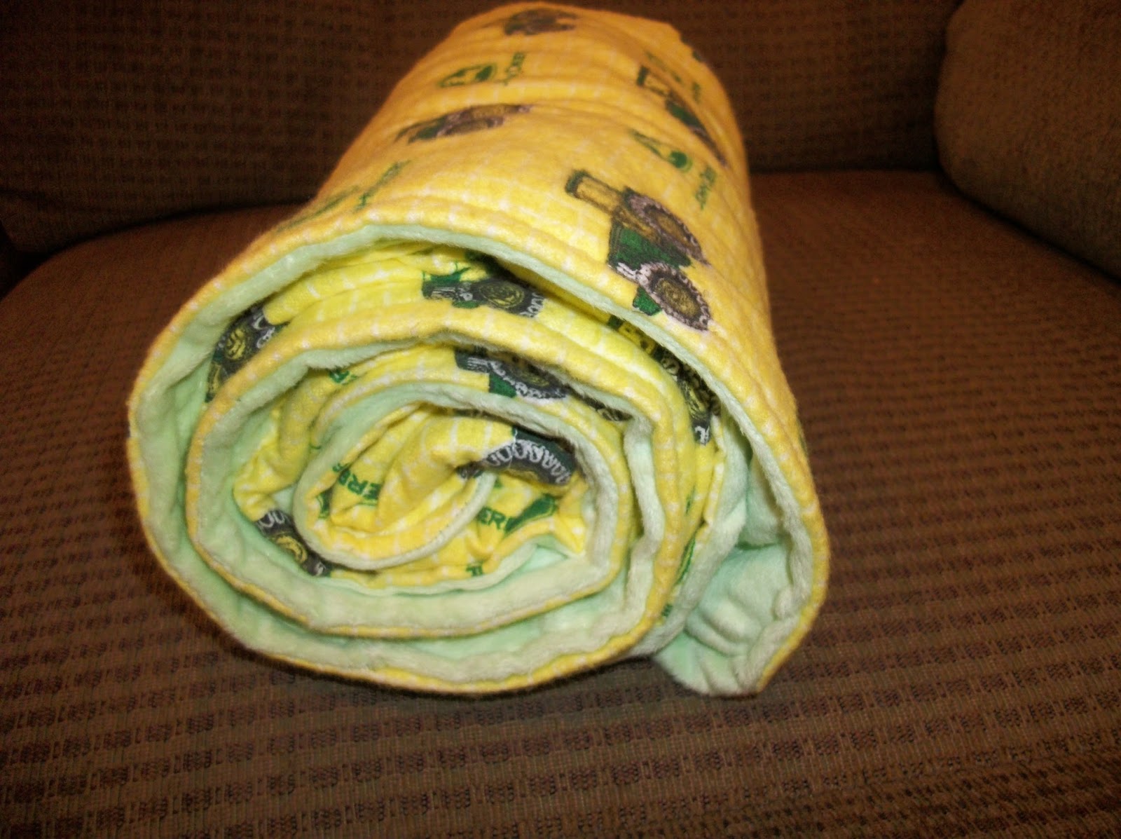 Deerecountry Quilts John Deere minkee receiving blanket