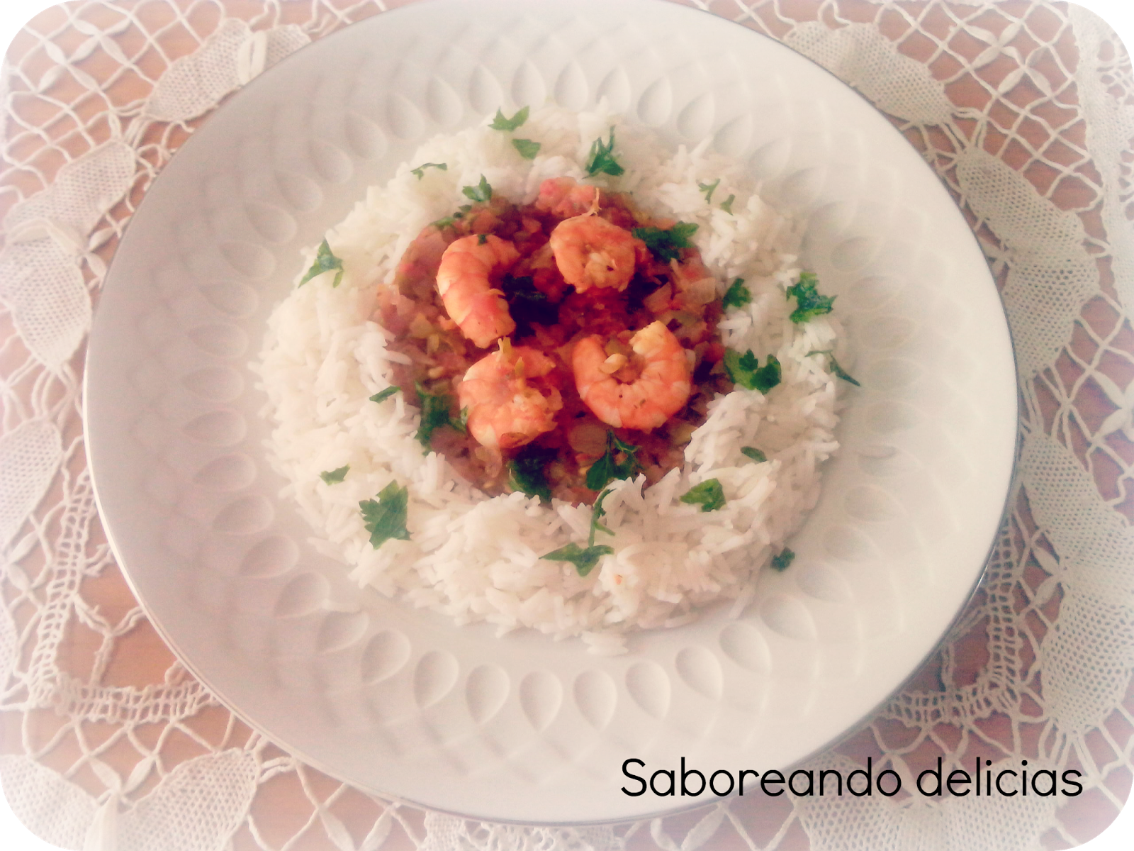 Langostinos con arroz