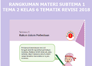 Pada Post kali ini admin bakal share mengenai Rangkuman Materi K Rangkuman Materi K13 Kelas 6 Tema 2 Subtema 1 Rukun dalam Perbedaan