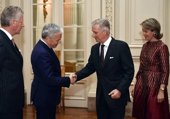 Queen Mathilde wore Natan Dress from Fall Winter 2017/2018 Collection fort Diplomatic Contact Days 2017