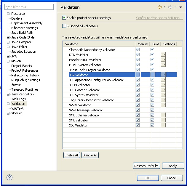 resolvedexceptions is not mapped as an embeddable