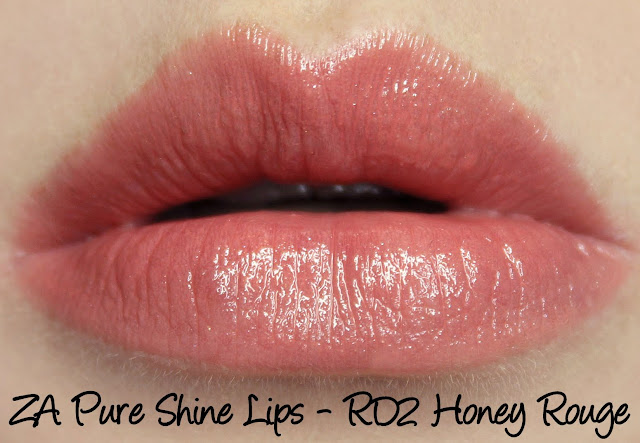 ZA Pure Shine Lips RD2 Honey Rouge - Swatches & Review