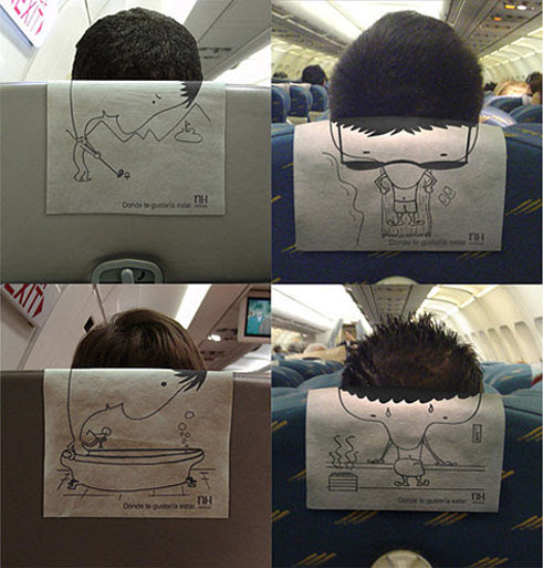 Photo : 退屈な長時間フライトの飛行機内でのヒマつぶし