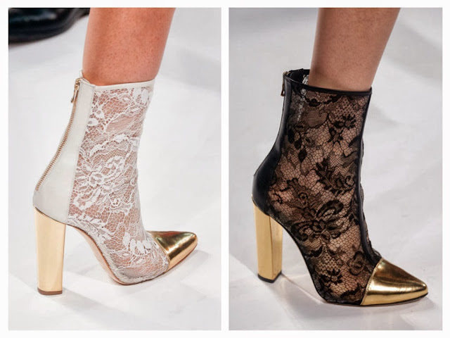 And shoes...what about these amazing booties with golden tip in lace ...