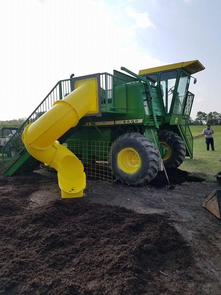 Towns and Nature Peoria, IN Wendel Farm's Combine Shaped Playground Equipment