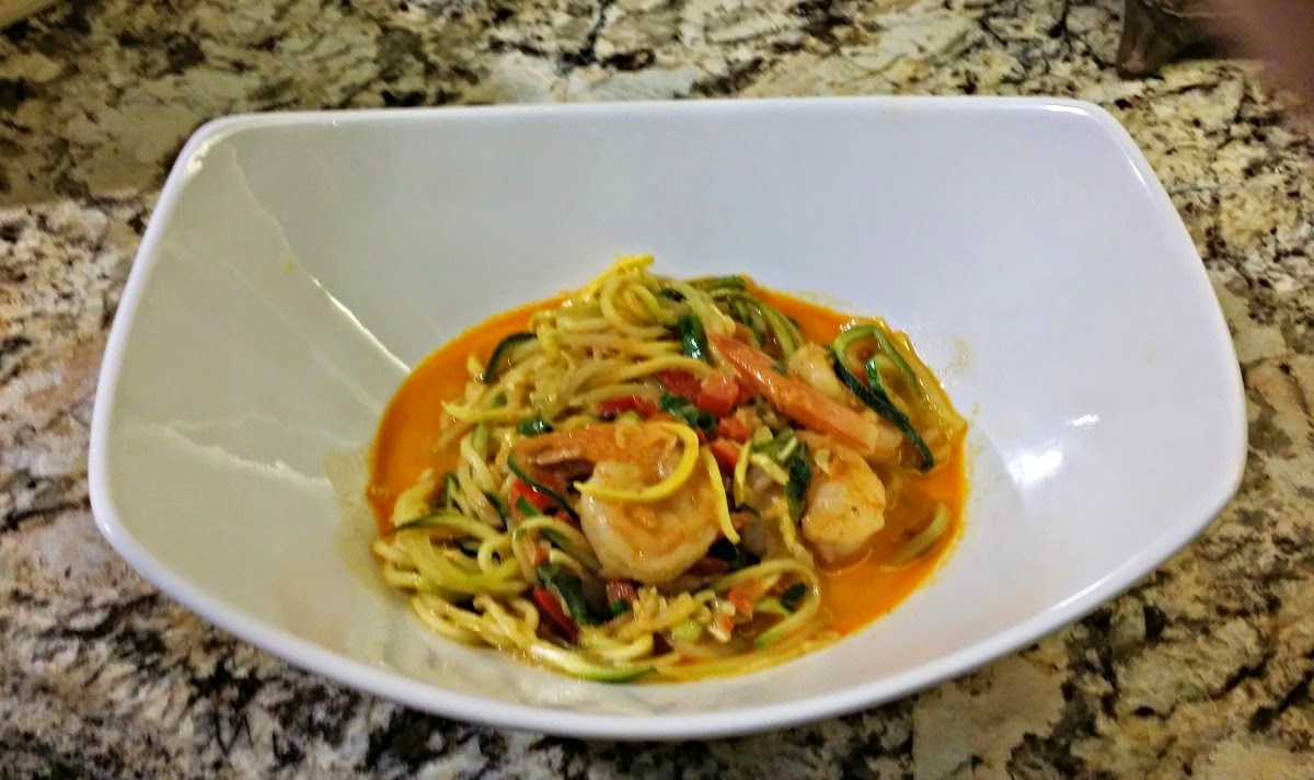 Curry Shrimp with Vegetable Noodles | Life and Linda