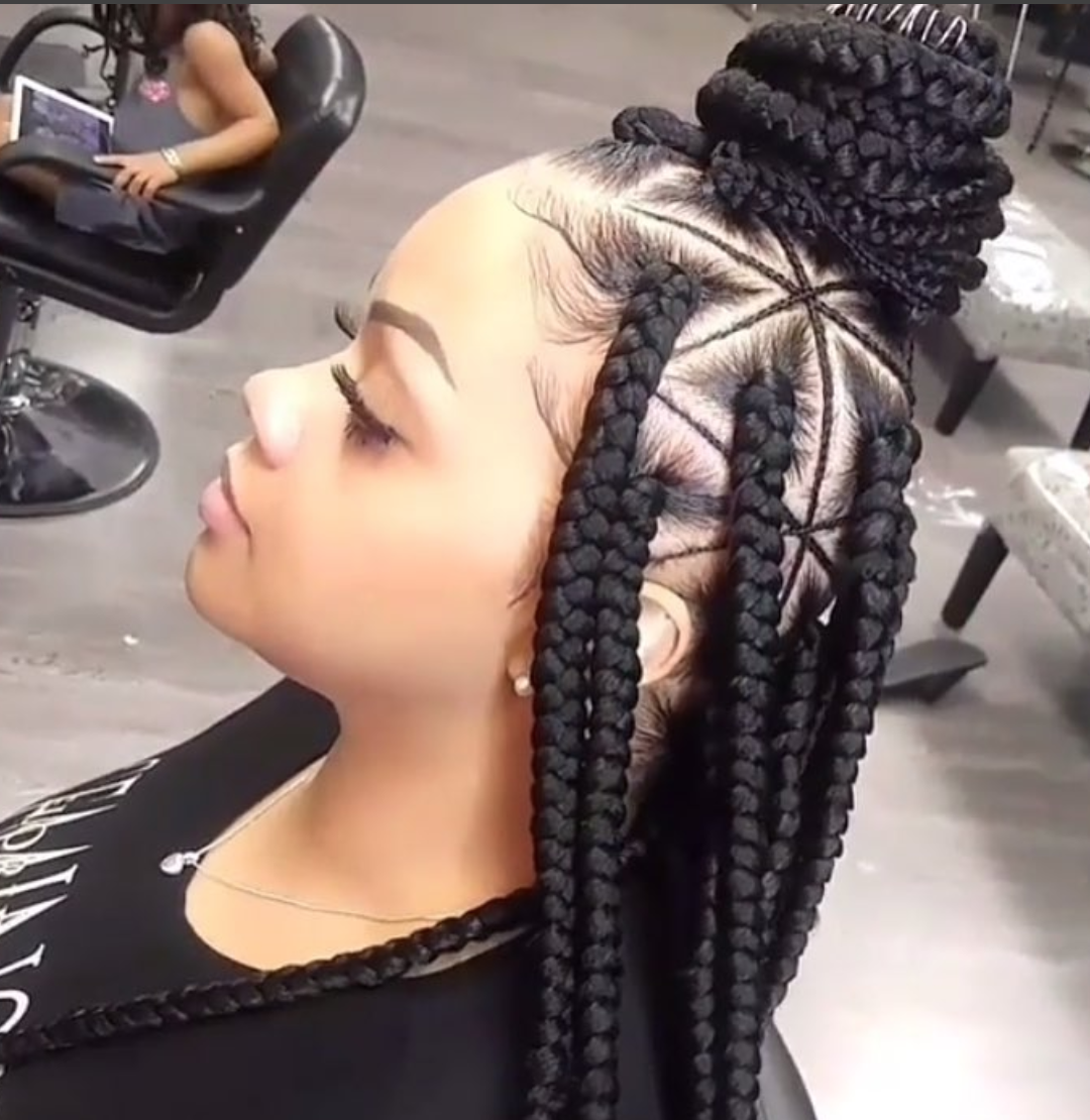 Featured image of post Medium / Large Big Box Braids / Wrapping your braids in a big, voluminous bun is one of the easiest (and most popular) box a large top knot bun is key to showing off the detail in your long box braids.