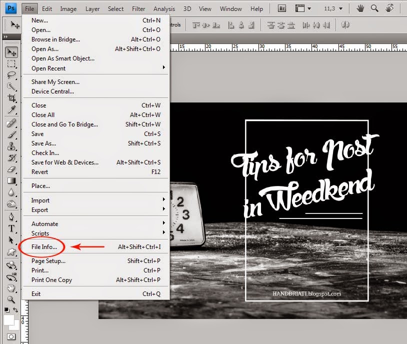Cara Membuat Copyright Untuk Photo Memakai Adobe Photoshop_File Info
