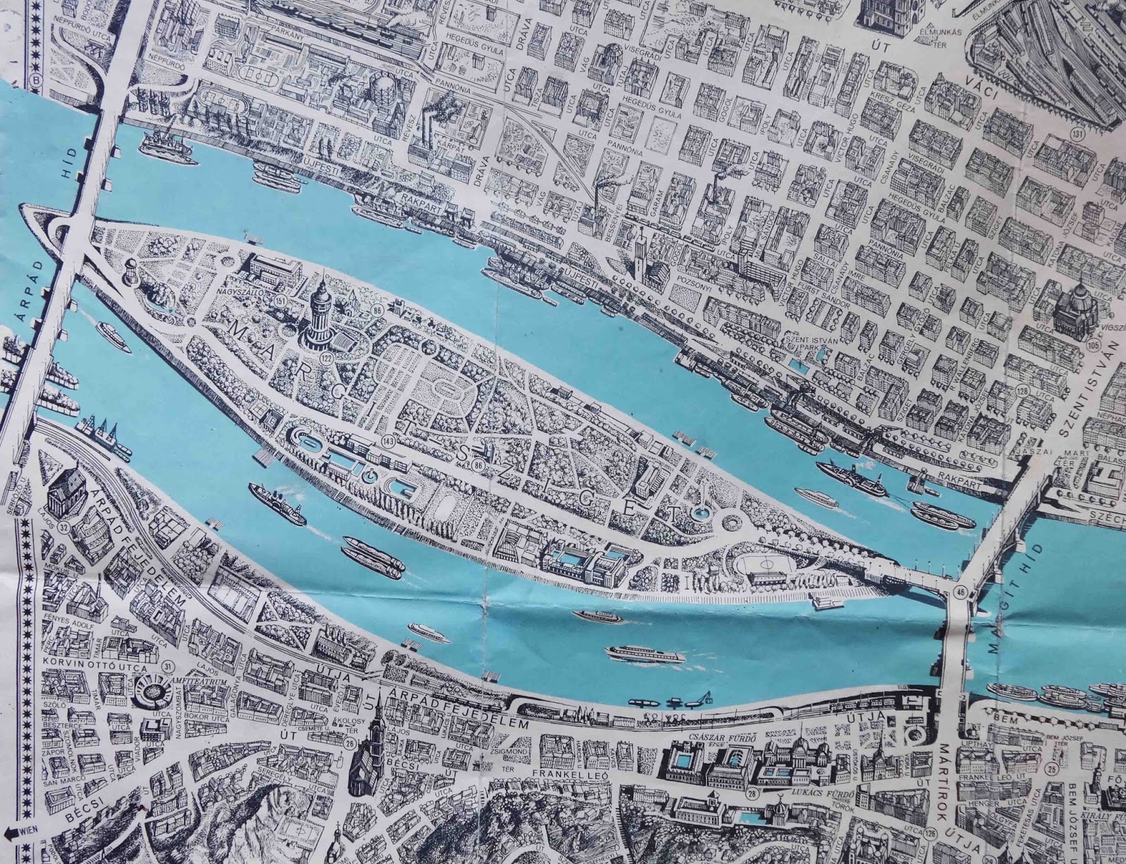 Donauinseln Perspective sight of the St. Margaret Island