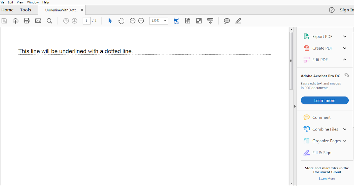 iText 5 PDF How to underline text with a dotted line? Java Tutorials Corner