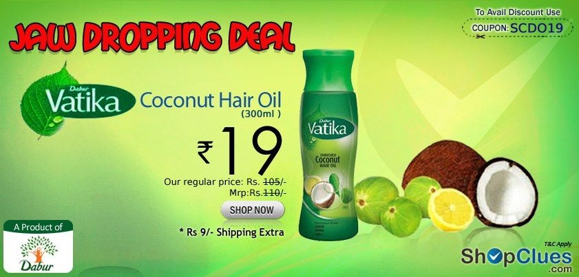 [Jaw dropping Deal] Dabur Vatika Coconut Hair Oil 300ml worth Rs.110 at ...