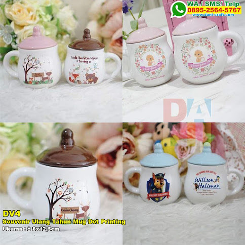 Souvenir Ulang Tahun Mug Dot Printing