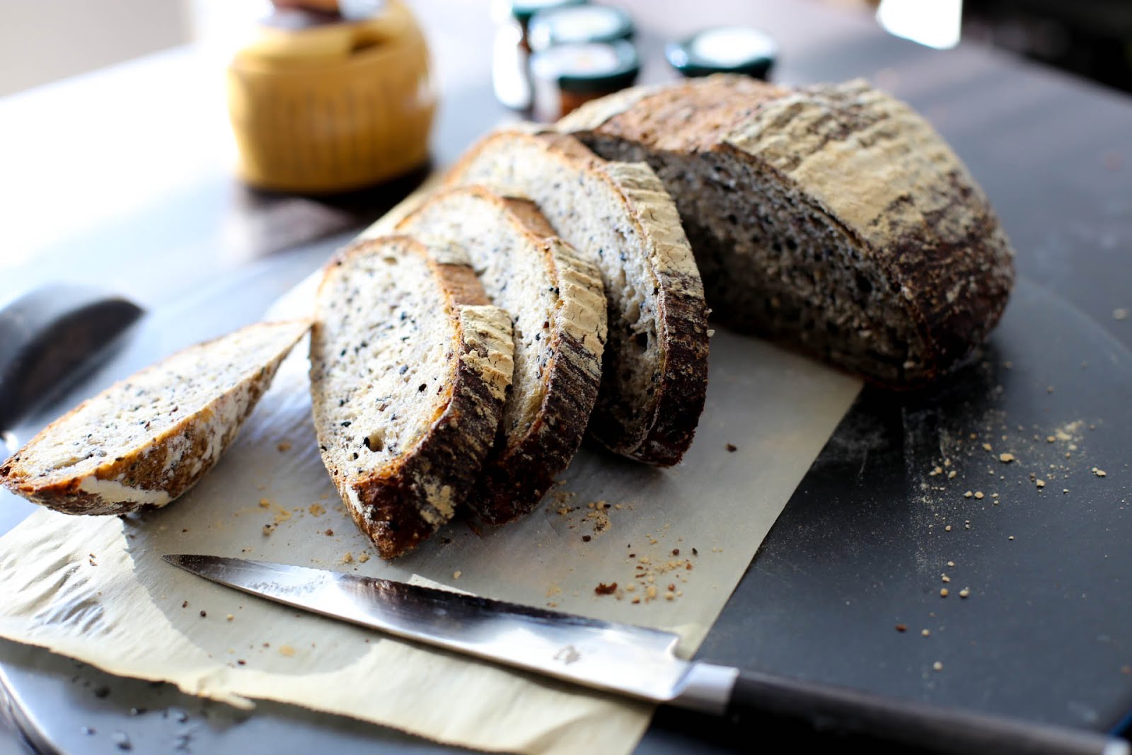 First bread in my new kitchen Thomas Keller's multigrain batard