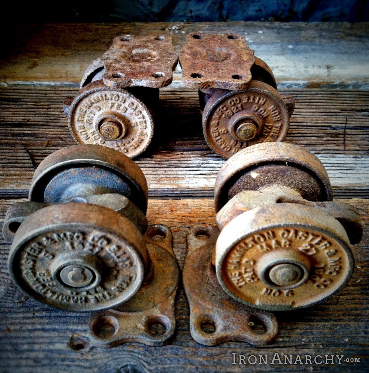 Antique Industrial Double Wheel Casters