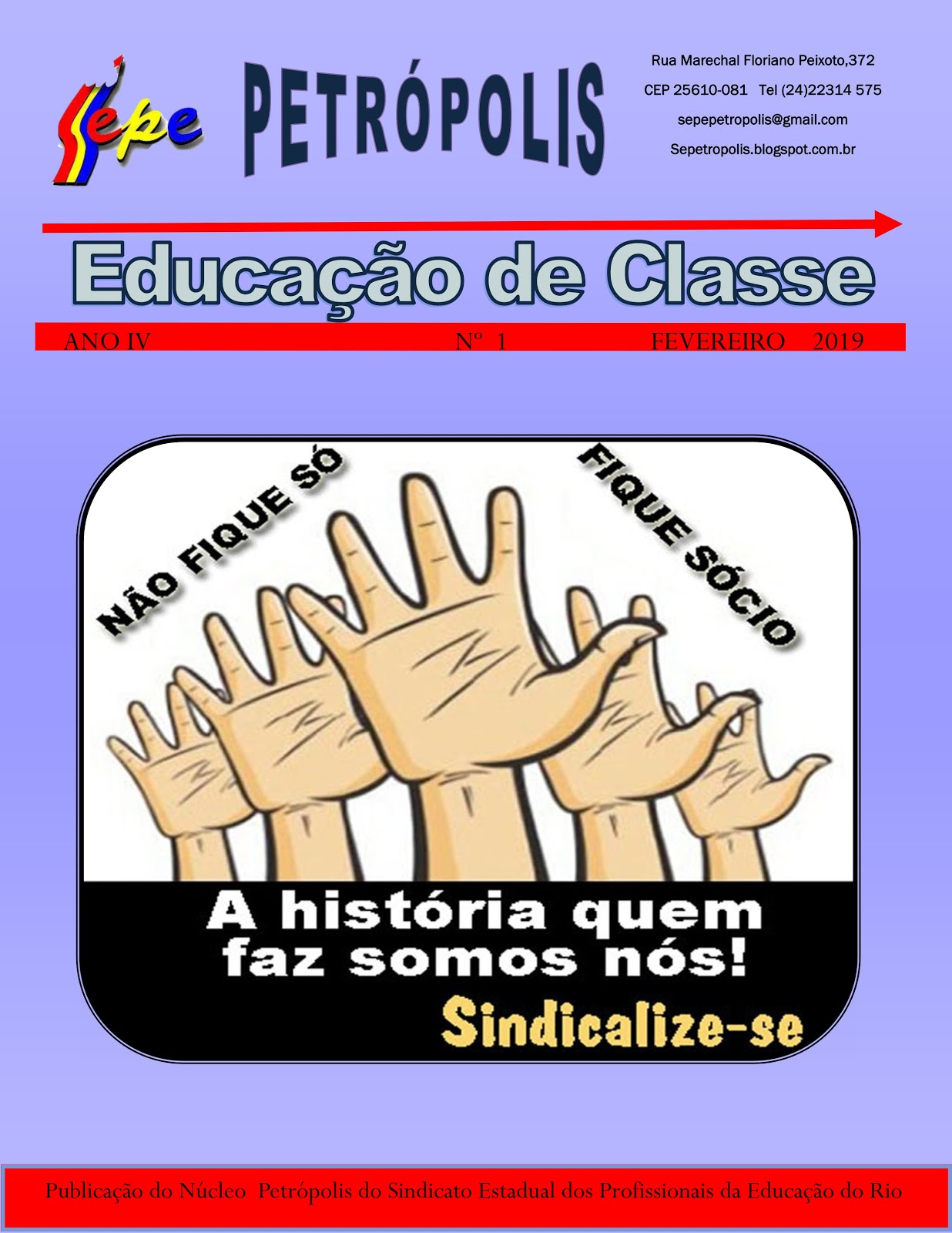 REVISTA EDUCAÇÃO DE CLASSE   ANO 4    EXEMPLAR 01