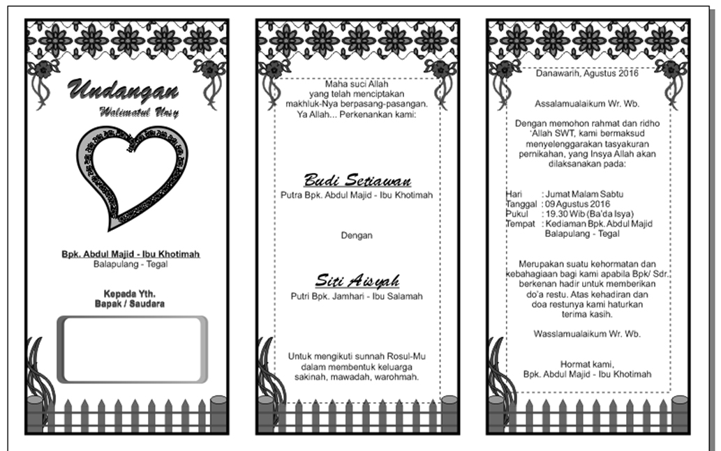 Undangan Walimatul ursy budi dan aisyah