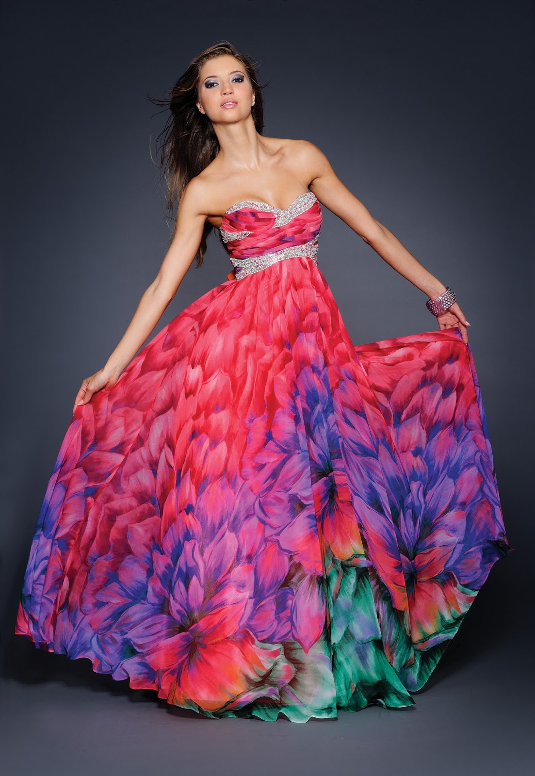 Blog of Wedding and Occasion Wear: Print Long Dresses for 2013 Summer ...
