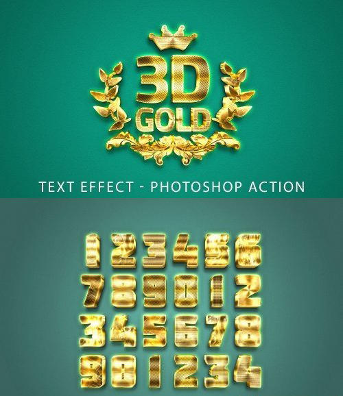 Zolotye 3D jeffekty - jekshen dlja fotoshop