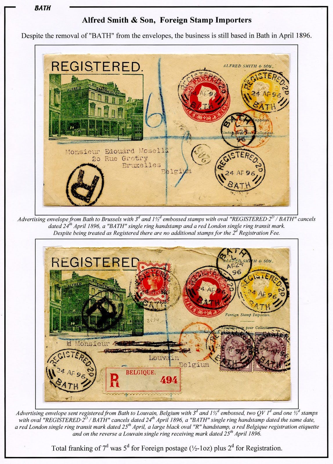 Somerset (& Bristol) Postal History Alfred Smith & Co., Foreign Stamp