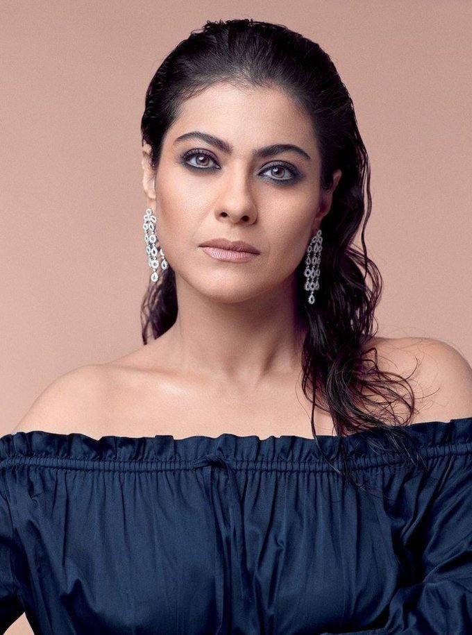 Glamorous Mumbai Actress Kajol Photo Shoot In Blue Dress