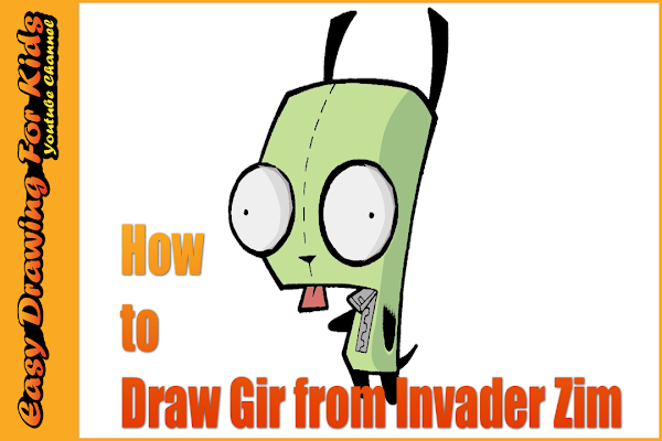 How to Draw Gir from Invader Zim | Drawing Course for Beginners