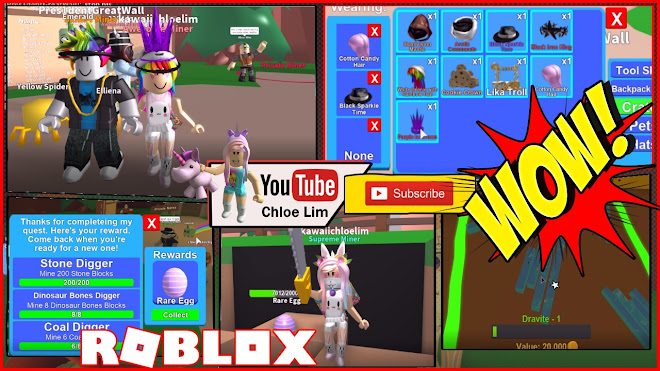 Chloe Tuber Roblox Mining Simulator Gameplay Most Amazing Fan Gave Me So Much Rare Stuffs Shout Out To Pres1dentgreatwall - how to get diamonds in mining simulator roblox