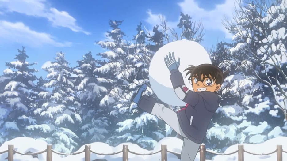 Conan with a giant snowball from episode 767