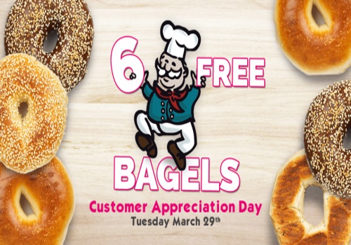 What a Bagel Free 6 Free Bagels Customer Appreciation Day
