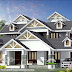 2475 sq-ft English model sloping roof home plan