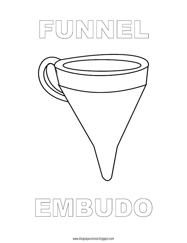 Dibujos Inglés - Español con E: Embudo - Funnel