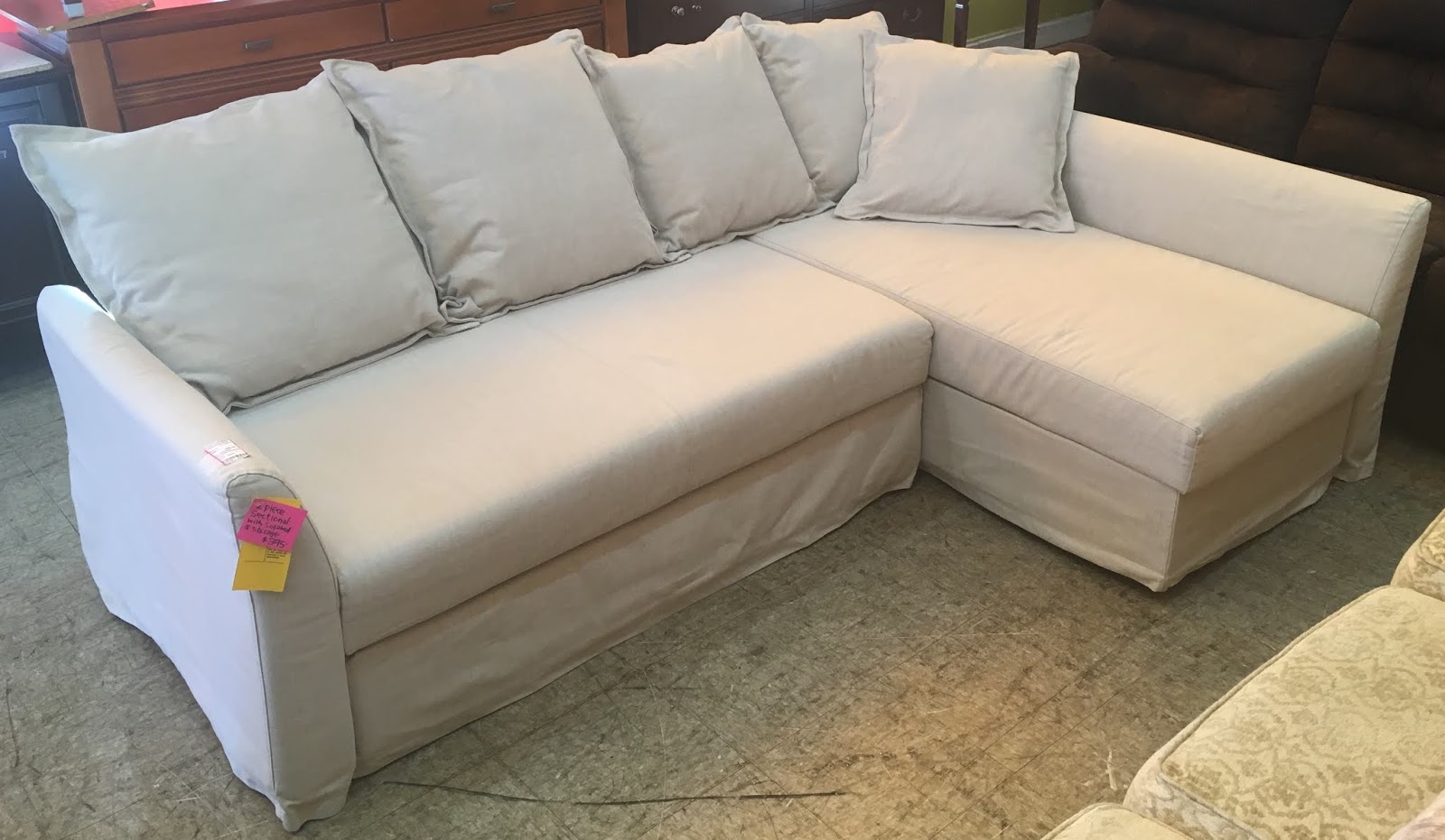 Uhuru Furniture & Collectibles 2 Piece IKEA Sectional with Sofabed & Storage 395 SOLD