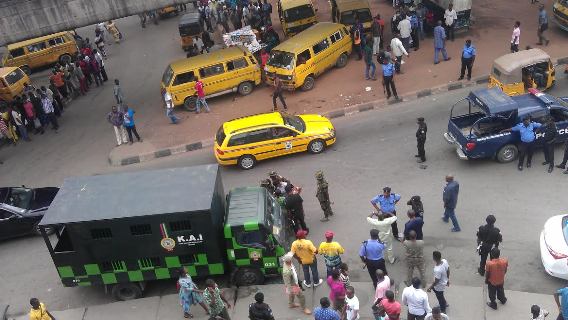 Photos: KAI officials & Soldiers clash in Ojuelegba, Lagos state