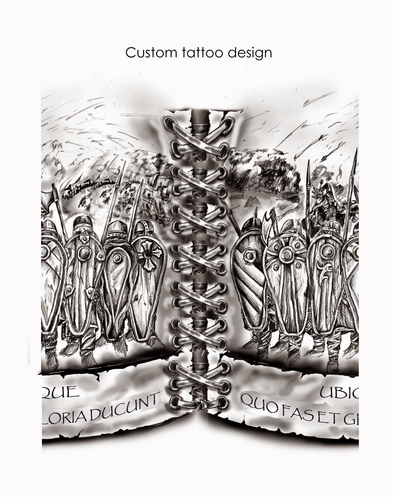 Pam Vale Art and Design Blog: Half Sleeve Battle Custom Tattoo Design