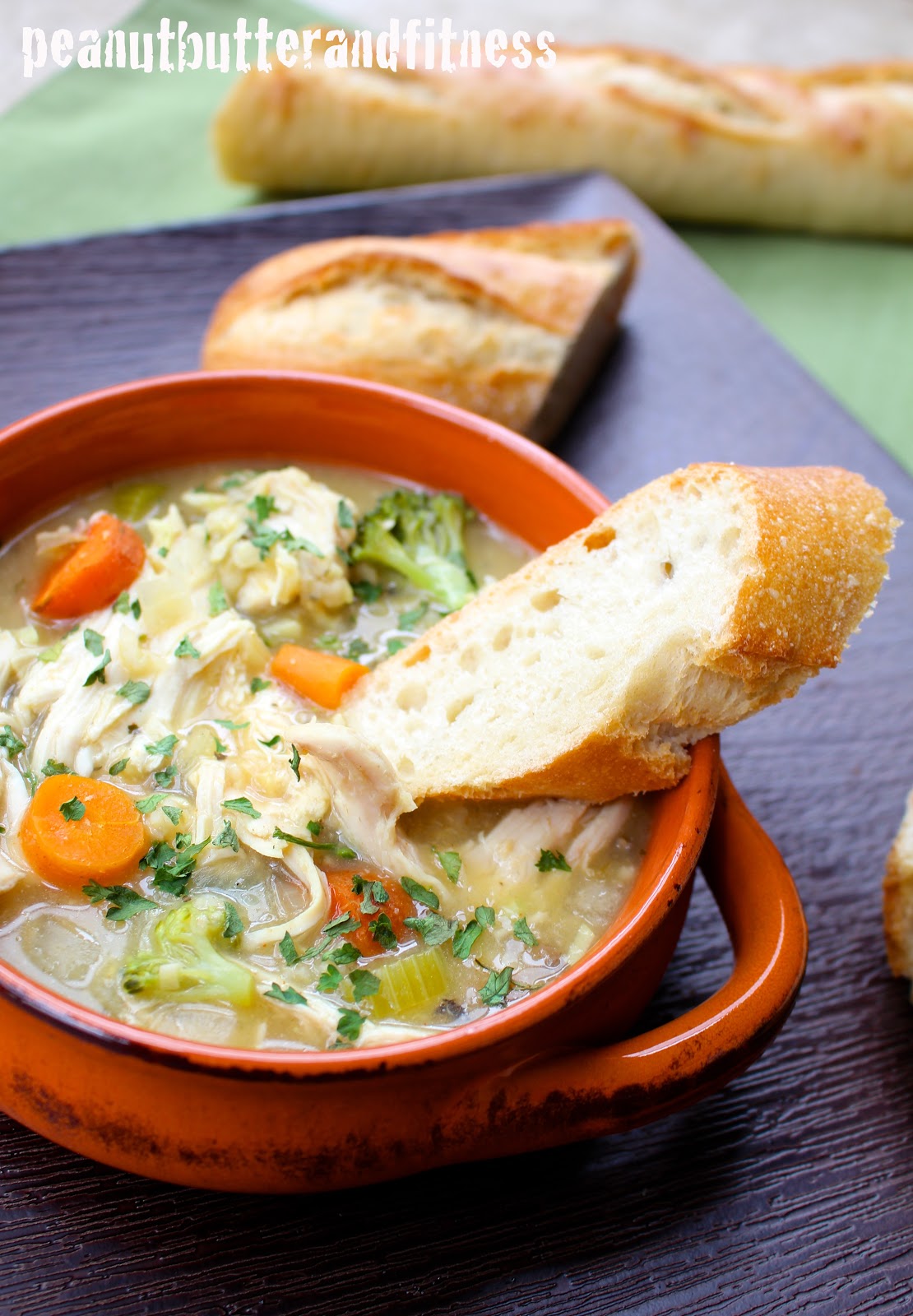 Chicken, Broccoli & Wild Rice Soup Peanut Butter and Fitness