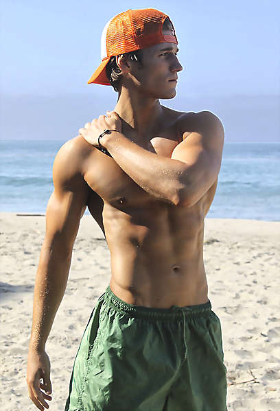 image of male beach body