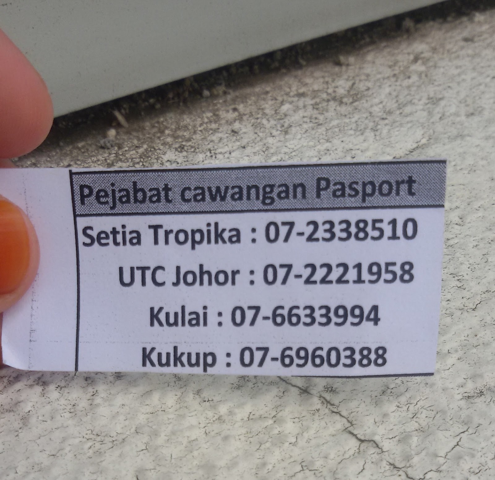 AKU MIRA MUDIN Passport di Jabatan Imigresen Johor Setia Tropika dan