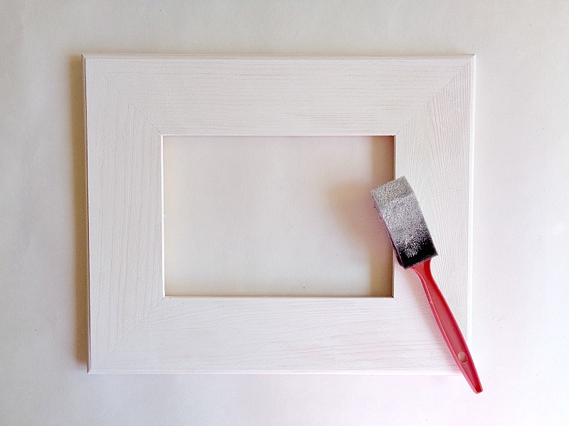 DIY Stenciled Gem Frame Running With A Glue Gun