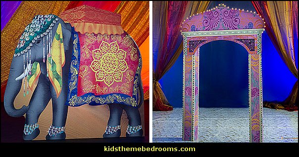 Asian Elephant Standee - Taj Mahal Arch Peacock theme decorating - peacock theme decor - exotic style decorating - Peacock Decorations - Peacock Nursery - peacock wall decoration - peacock Christmas decorating - peacock color decor - peacock wallpaper - peacock bedding - life size peacock decorations - Peacock feather