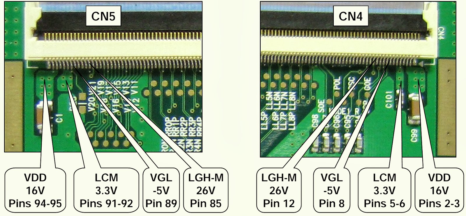 Electro help TCON BOARD CHECKS LG47LG90 LED LCD TV PWB FUSE