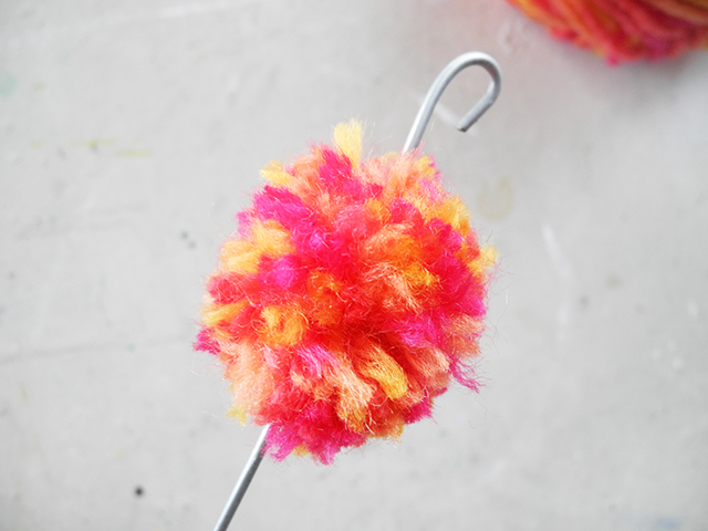 creating with Jules- fabric pom pom flowers
