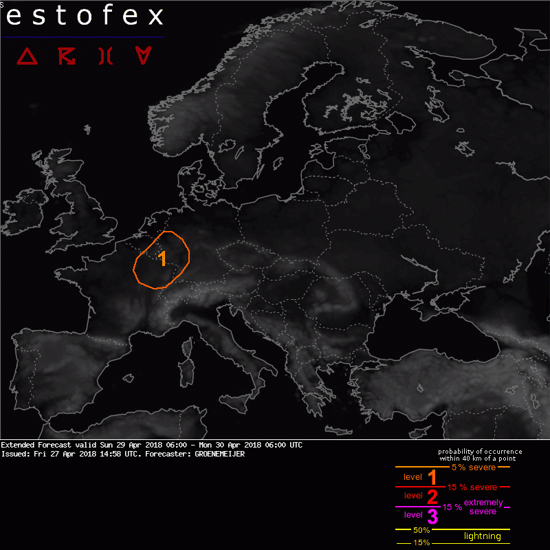 Extended Forecast Valid Sun 29 Apr 2018 0600 to Mon 30 Apr 2018 0600 UTC