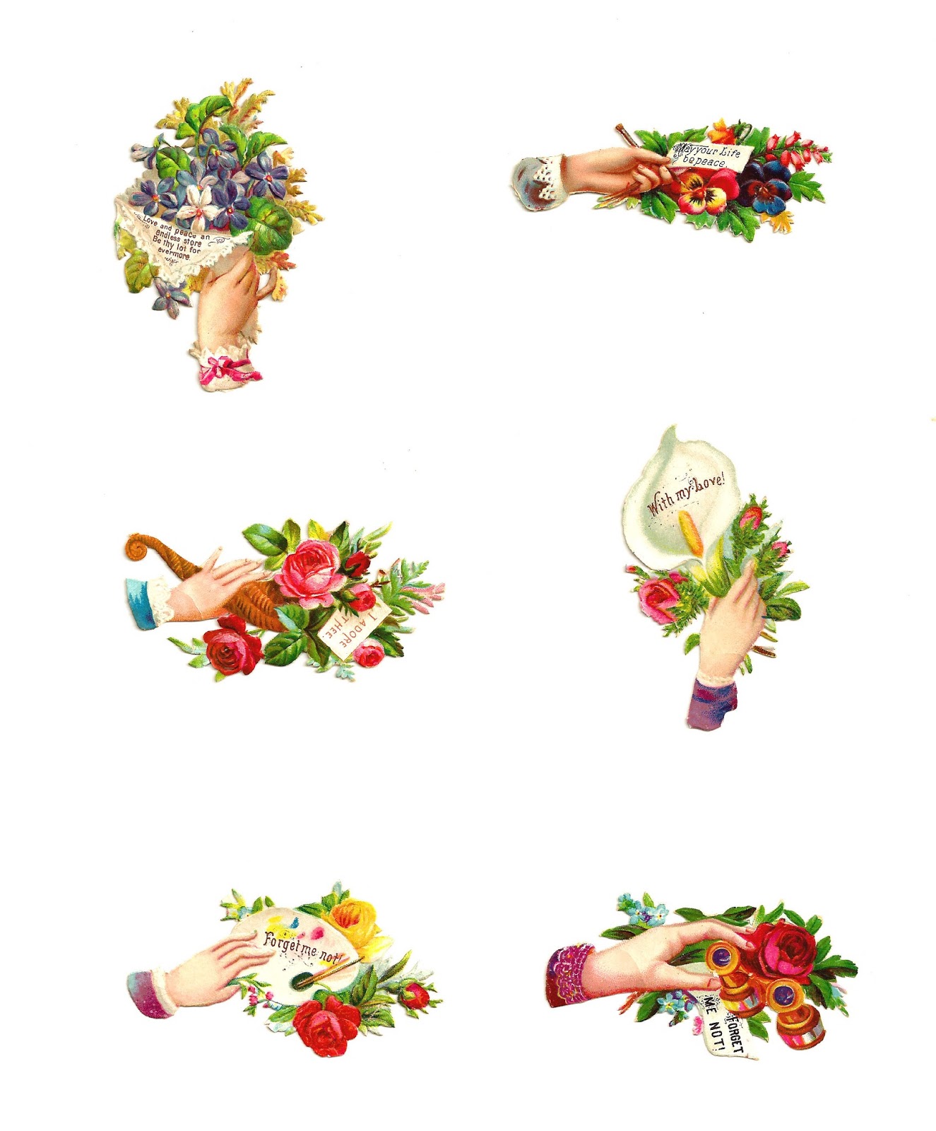 Antique Images Free Digital Collage Sheet 6 Flower Graphics Printable