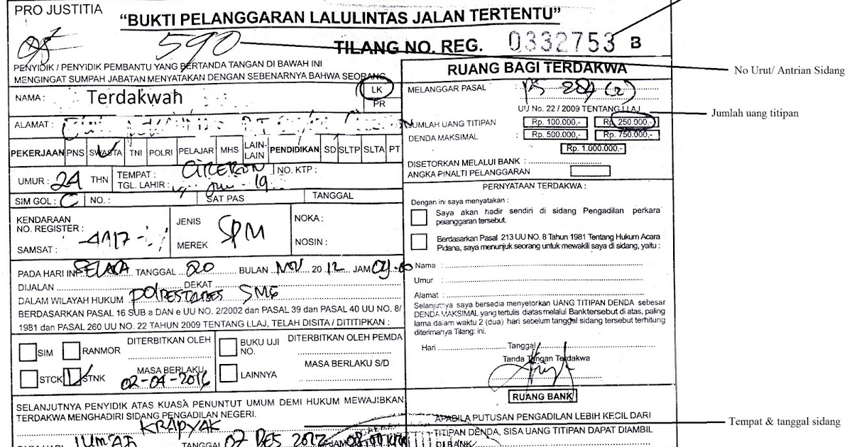 Prosedur Slip Tilang Merah Vs Slip Tilang Biru Heri Heryanto