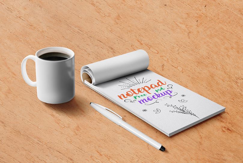 Download Mockup PSD bentuk Notepad