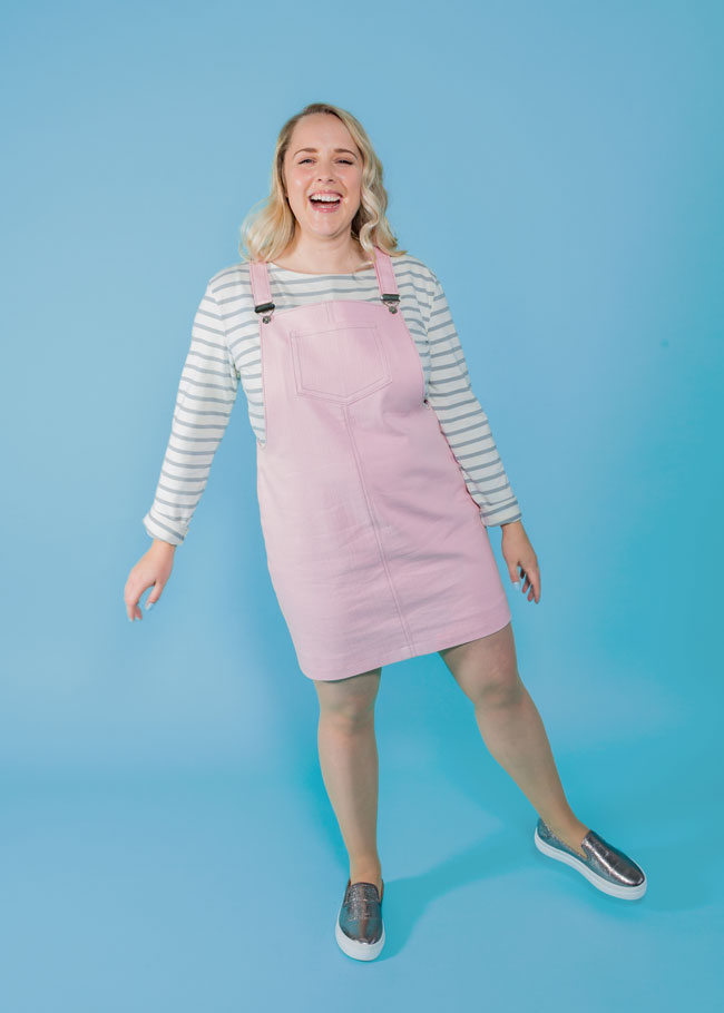 Cleo dungaree dress sewing pattern - Tilly and the Buttons
